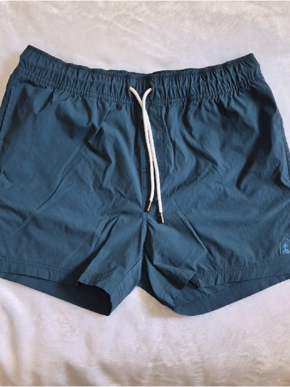 Dandy Del Mar Teal Riviera Swim Trunks Shorts with Drawstring